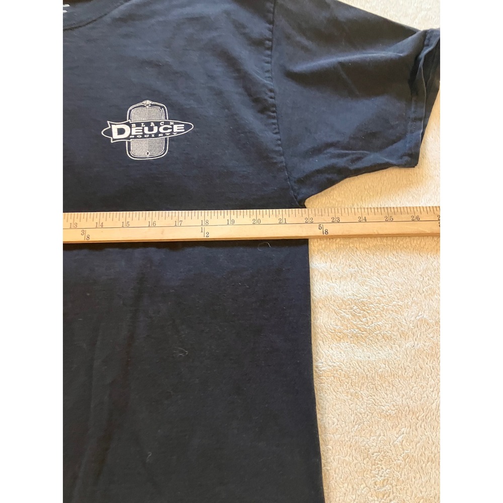 Vintage Hanes Black Deuce Society T-Shirt Mens XL Black Y2K Graphic Hot Rod Car - Picture 3 of 9